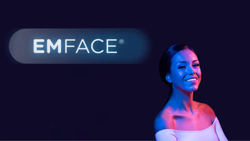 Visuel de marque EMFACE sous lumière bleue